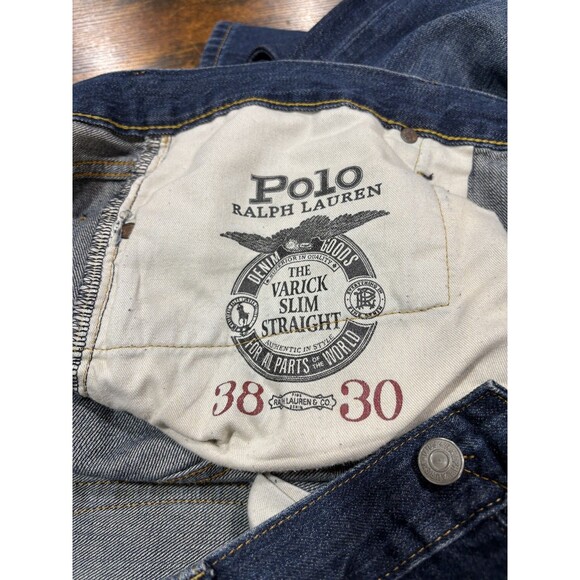 Polo Ralph Lauren Jeans Varick Slim Straight Mens 38x30 Blue Denim 100% Cotton - Picture 9 of 9